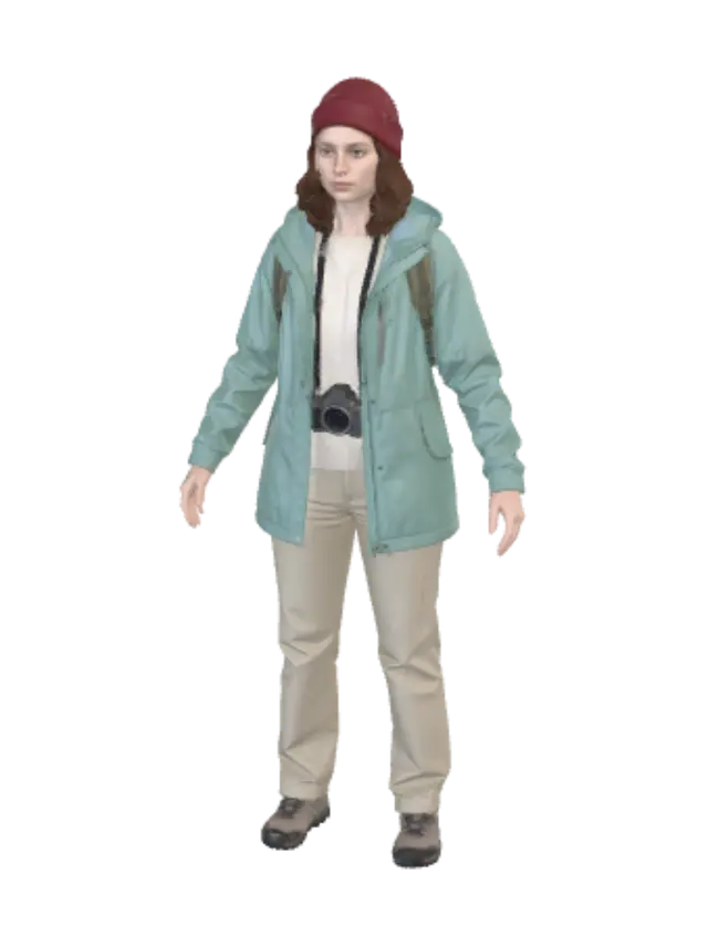 3D model for Outdoor Photographer in Teal Rain Jacket