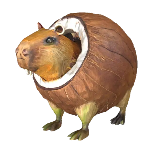 Coconut Capybara - Italianbrainrot 3D model, vytvořený pomocí AI