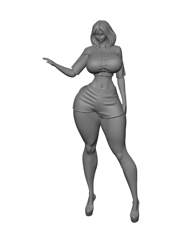 3D model for Blue Crop Top in a Modern Living Room