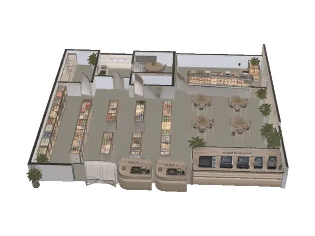 3D-модель Supermarket Floor Plan - Floorplan, згенерована ШІ