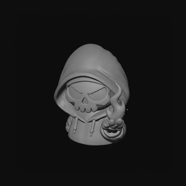3D model for Hooded Flame Skull