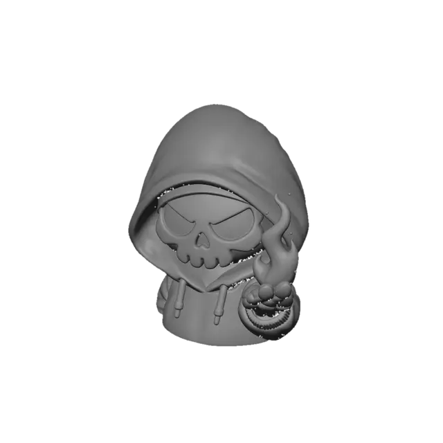 3D model for Hooded Flame Skull