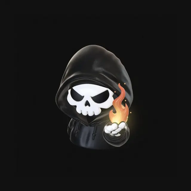 3D model for Hooded Flame Skull