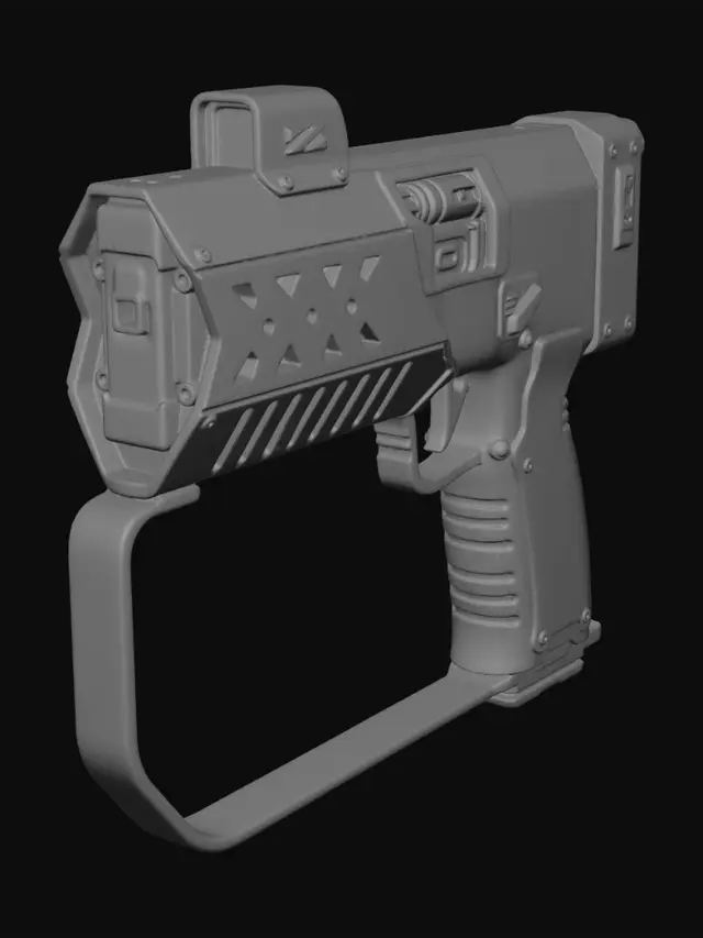 3D model for Futuristic Handgun Sketch