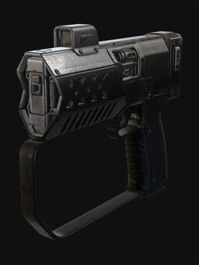 3D model for Futuristic Handgun Sketch