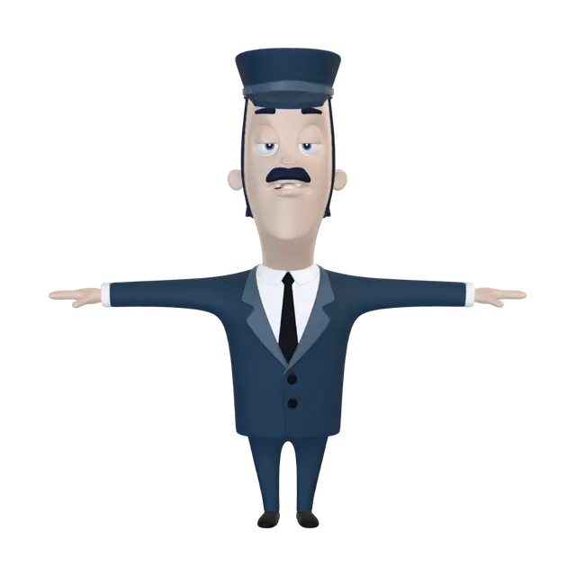 3D model for Blue Uniformed Security Guard
