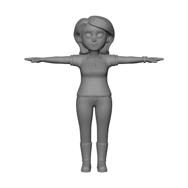 3D model for Surprised Cartoon Woman