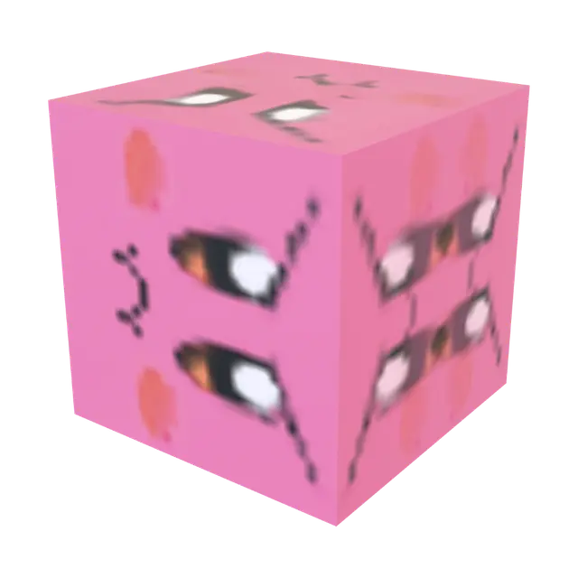 Angry Cube Kirby 3D model, vytvořený pomocí AI