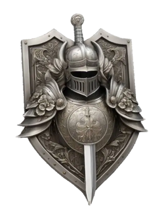 Knight's Crest, #emblem# - Insignia 3D model, vytvořený pomocí AI