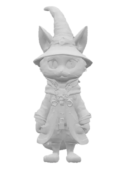 3D model for Enchanted Feline Wizard