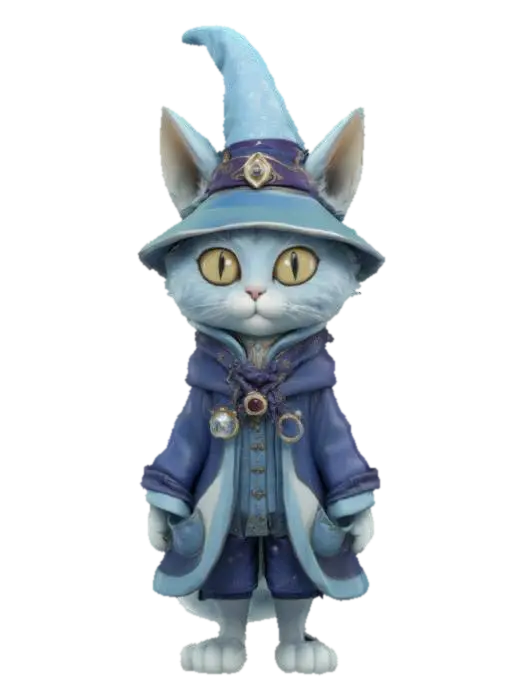 3D model for Enchanted Feline Wizard