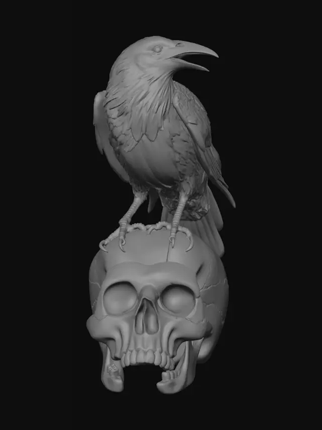 3D model for Raven Over Skull