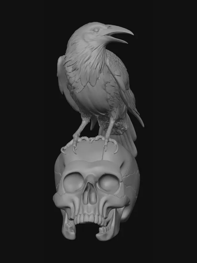 3D model for Raven Over Skull