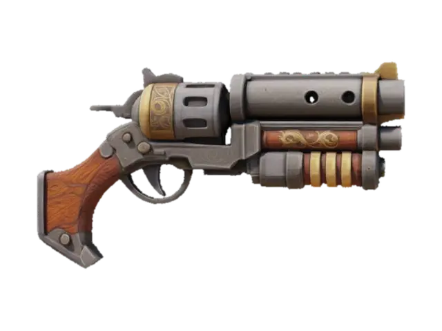 Steampunk Blaster 3D model, vytvořený pomocí AI