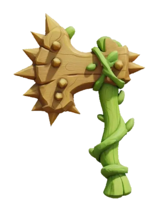 Spiky Thorn Axe - Battleaxe 3D model, vytvořený pomocí AI