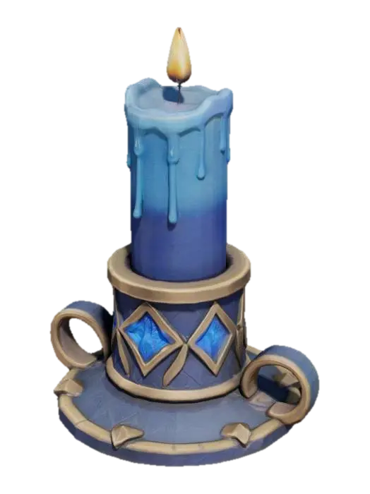 Eternal Flame - Candle 3D model, vytvořený pomocí AI