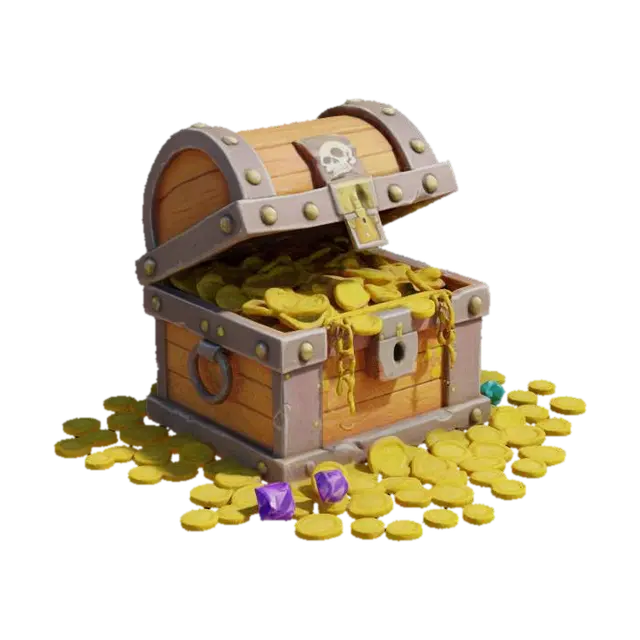 Treasure Bounty - Wealth 3D model, vytvořený pomocí AI