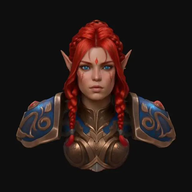 3D model for Fireborn Elf Warrior