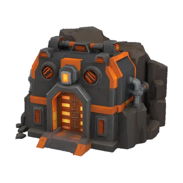 Industrial Fortress - Concrete 3D model, vytvořený pomocí AI