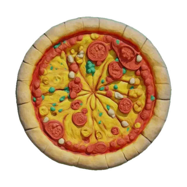 3D model for teenage mutant ninja turtle emblem, highly detailed, stone texture in a shape of pizza, colored #emblem#