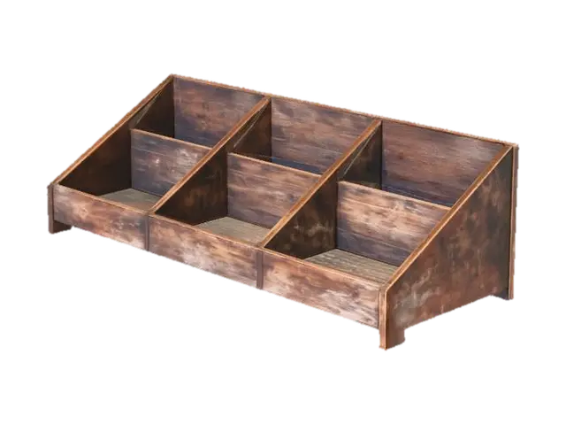 Wooden Cubby Organizer - Shelves 3D model, vytvořený pomocí AI
