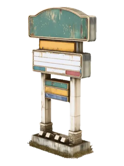 Abandoned Sign Memories - Nostalgia 3D model, vytvořený pomocí AI