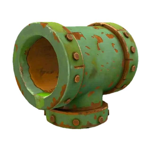 Rusty Elbow Pipe 3D model, vytvořený pomocí AI