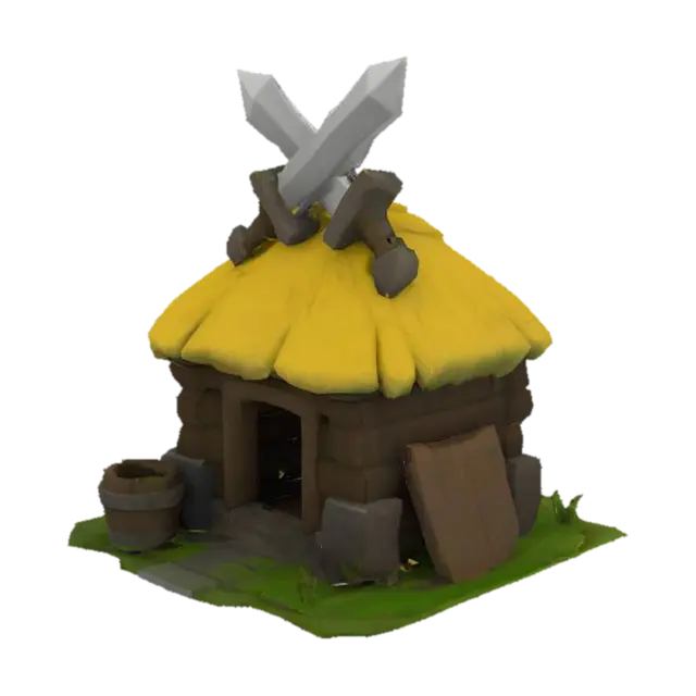 Barbarian hut - Clash 3D model, vytvořený pomocí AI