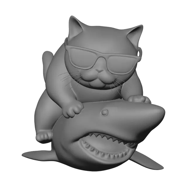 3D model for Cat on a Shark