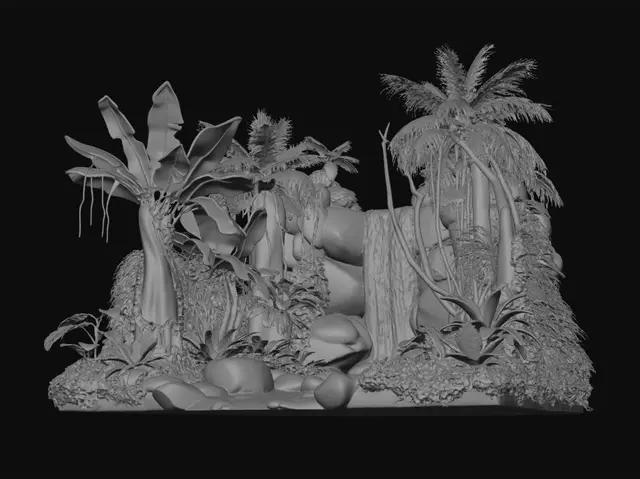 3D model for Basiccly this but with a waterfall