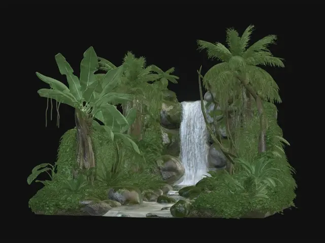 3D model for Basiccly this but with a waterfall