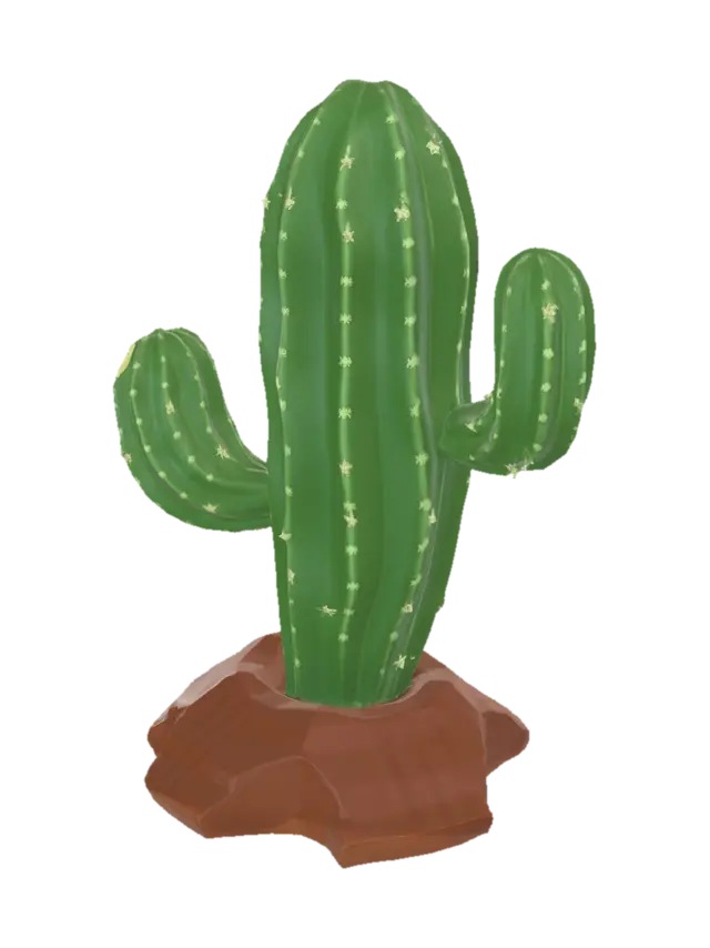 Low-poly stylized 3D model, a stylized cactus, inspired by Brawl Stars. Chunky… - Brawlstars 3D model, vytvořený pomocí AI