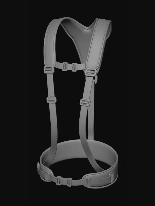 3D model for Backpack with hip belt and shoulder straps