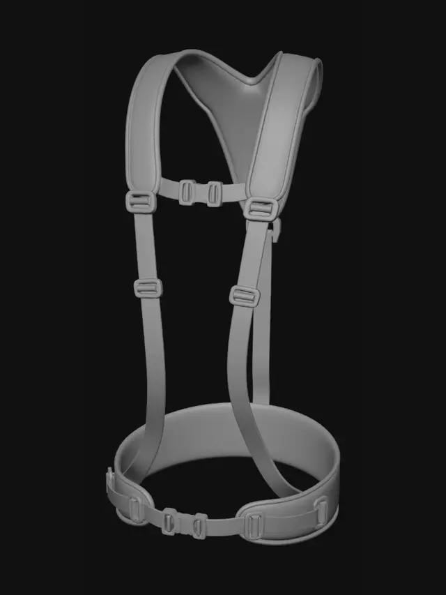 3D model for Backpack with hip belt and shoulder straps