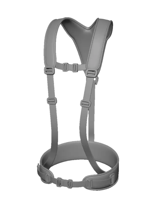 3D model for Backpack with hip belt and shoulder straps