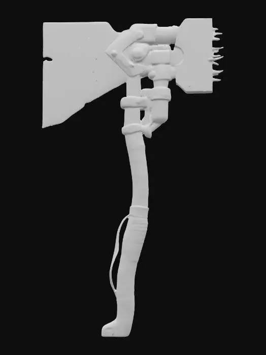 3D model for Retro-Futuristic Battle Axe
