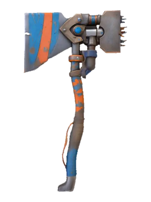 Retro-Futuristic Battle Axe - Battleaxe 3D model, vytvořený pomocí AI