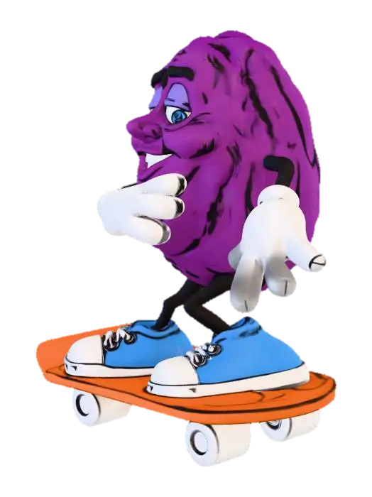 Skater Raisin - Persona 3D model, vytvořený pomocí AI