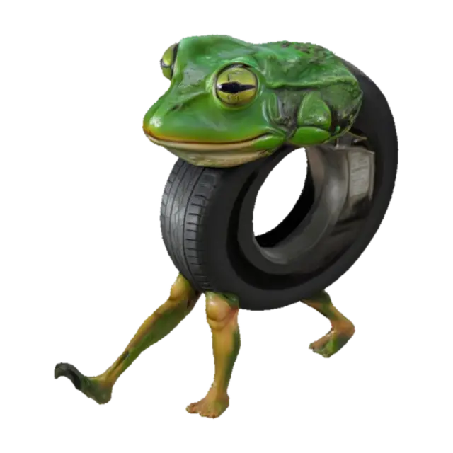 Frogwheel Stroll - Italianbrainrot 3D model, vytvořený pomocí AI