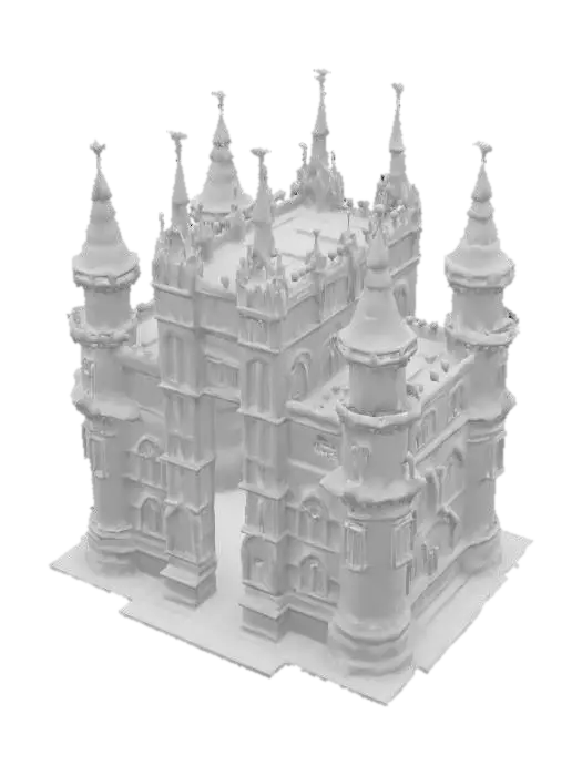 3D model for 3D model of an obsidian and onyx fortress KEEP section