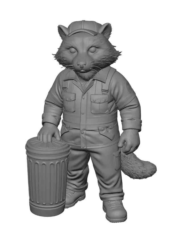 3D model for Raccoon Garbage Man