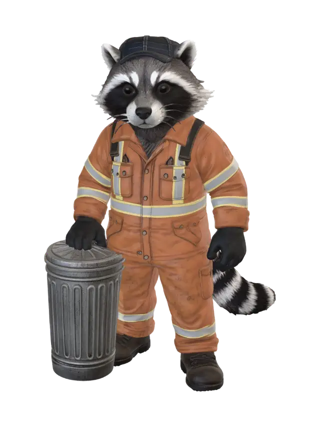 3D model for Raccoon Garbage Man