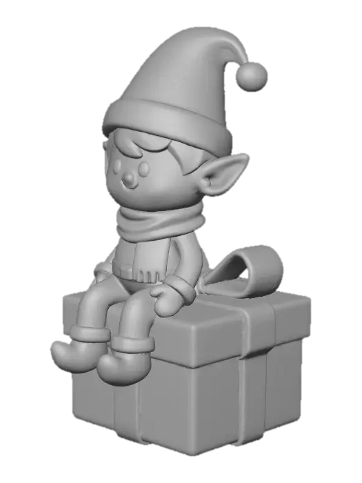 3D model for Elf on a Gift Box