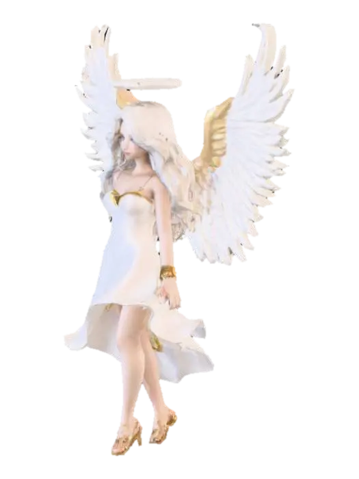 "Crea un ángel femenino estilo anime moderno. Proporciones semi-realistas: cabeza… - Heavenly 3D model, vytvořený pomocí AI
