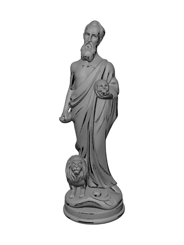 3D model for Bearded Scholar with Skull and Lion