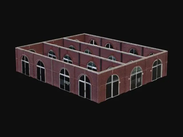 3D model for Arched Brick Arcade