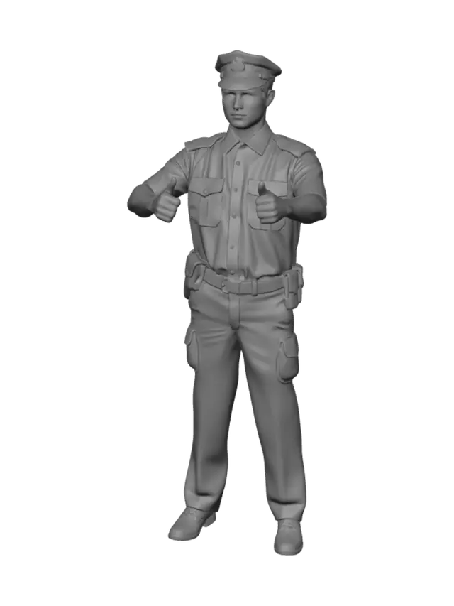 3D model for A police officer in blue costume