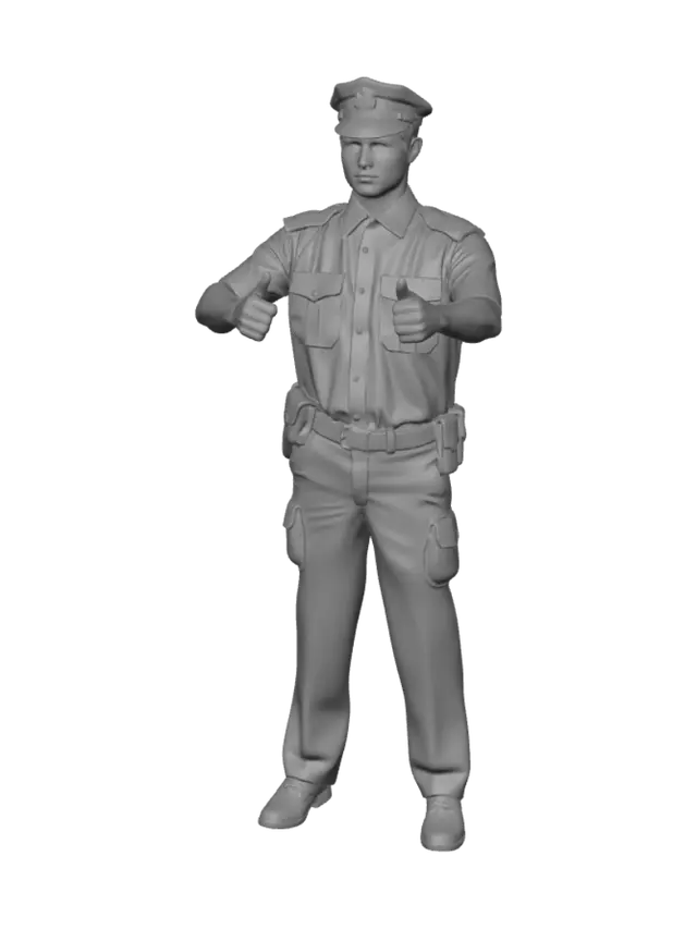 3D model for A police officer in blue costume
