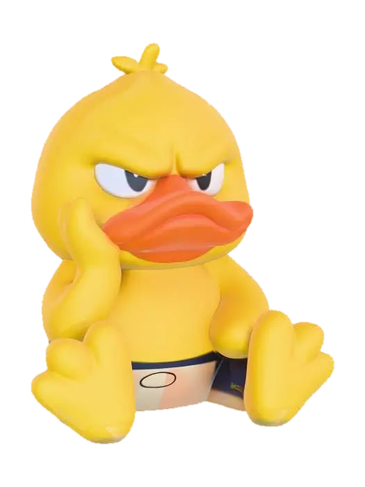 Angry Duck 3D model, vytvořený pomocí AI