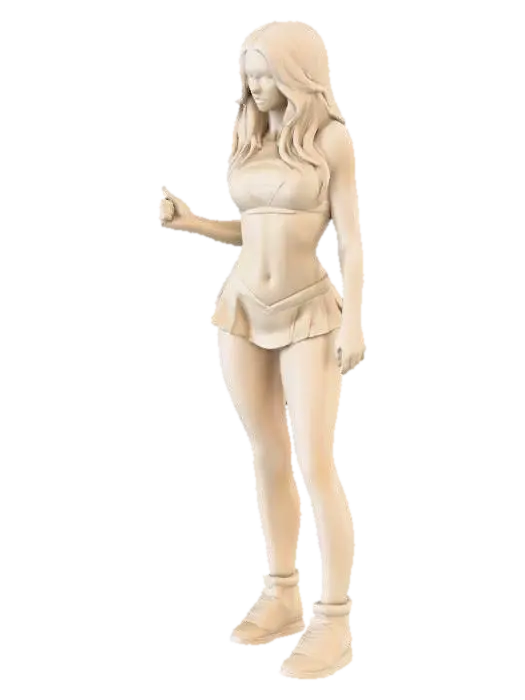 Super Heroine Statue - Girls 3D model, vytvořený pomocí AI